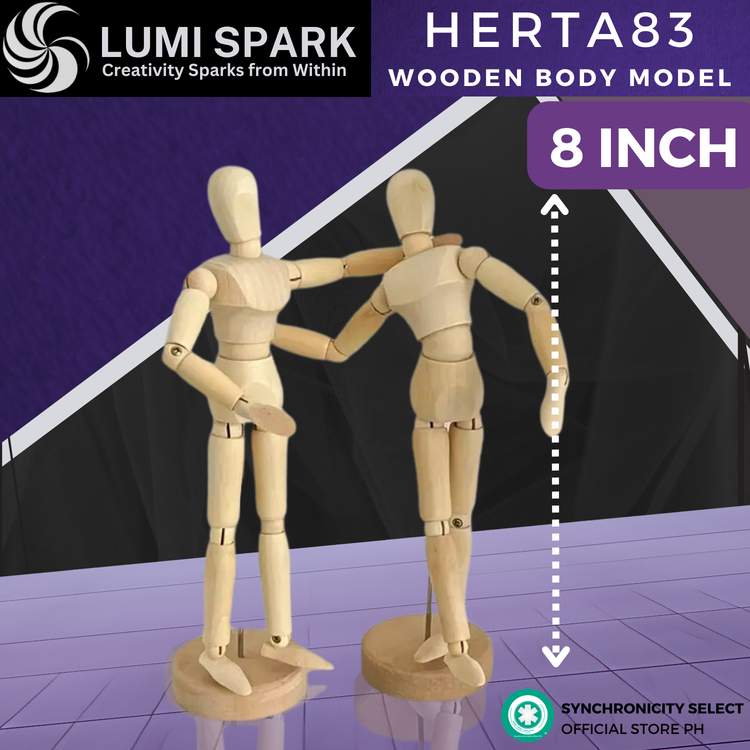 HERTA83 Drawing Reference Model | Wooden Artist Mannequin Model | Home Decor, Artist Sketching, & Movable Wooden Hand | Wooden Figurine, Puppet Props, Cosplay | TV Cabinet Ornaments, Costume Store Displays, and Drawing Animation Art Studio Reference.