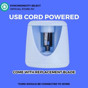Autosharp100 Automatic Pencil Sharpener USB Cable & Battery Operated With Extra Blade Multi size Pens with Shavings Compartment for Exams Schools Drawing Writing