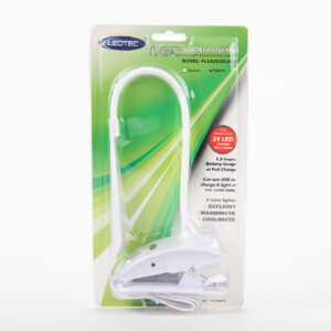 LEDTEC Rechargeable LED Clip On Reading Light, 16 LEDs Eye Protection Book Light with 3 Colors, USB Charging, Touch Control, Reading Lamp
