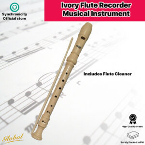 Ivory Wooden Flute Recorder Musical Instrument with free cleaner for Kids Students Adults Non-Toxic