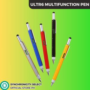 ULTRA6 Multifunction Metal Pen 6 different Functions Stylus Ruler Leveler Screwdriver Ballpen Portable Emergency all in one tool