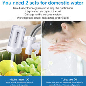 JN15PRO Ceramic Tap Water Filter Purifier with 3 Filters - Universal Mini Water Filters for Household, Super Filter