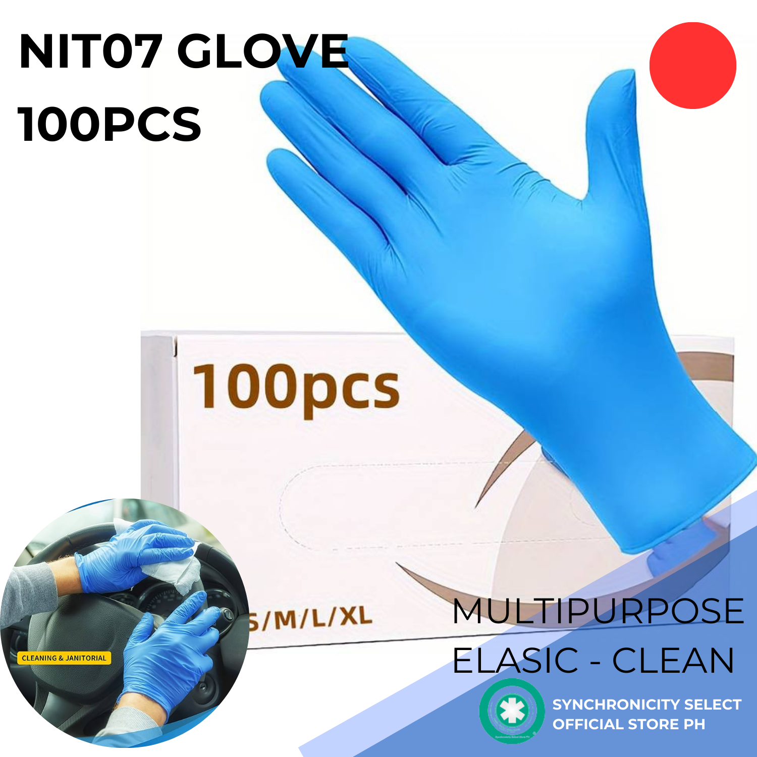 NIT09 Professional 100pcs Disposable Nitrile Gloves: Durable, Chemical Resistant, Waterproof, Powder-Free, Anti-static, Latex-Free Gloves for Kitchen, Cleaning, Tattooing, Hair Dyeing & More - Food Grade, Medium, Black, 4 Mil Thickness