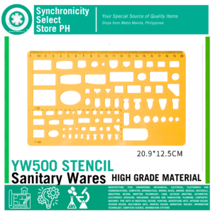 YW500 Stencil Geometric Drawings Templates, Drafting Stencils, Ruler Shapes for Architecture, Professional House Plan Building Formwork Interior Design Furniture Drawing | YW500 Stencil Set | Drawing Templates for Shapes Furniture Electrical Sanitary Mix