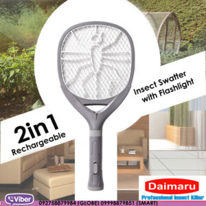 Insect Swatter Daimaru Rechargeable Swatter with LED flashlight 2-in-1 model Iswatter | Perfect for Camping | Swatter + Flashlight Combo Quality