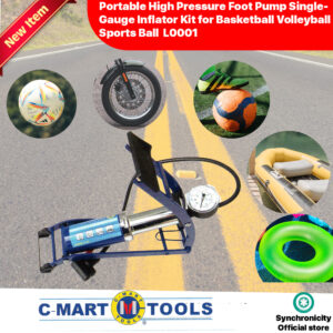 Portable High Pressure Foot Pump Inflator Kit for Motor Bicycle Tires Basketball Volleyball Sports Basketball Inflatables