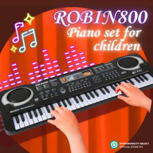 PianoKid61 - 61 Key Portable Electronic Piano Keyboard with Microphone - Ideal Teaching Gift for Beginner Boys & Girls | Digital Organ Keyboard with USB, Black | Musical Instrument for Kids Ages 4-13