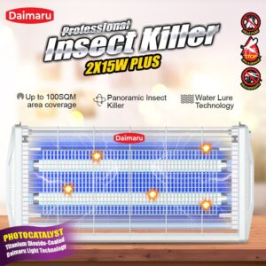 DAIMARU INSECT KILLER BT2X15W | Electric Bug Zapper | Pest Control Anti-Dengue for Home or Business | UV Electric Insect Trap 2X15W Mosquito Killer Lamp | Daimaru Professional Insect Killer | 120SQM COVERAGE HEAVY DUTY | FAST SHIPPING