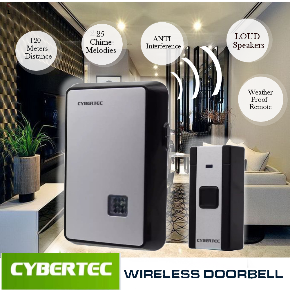 Cybertec Doorbell Wireless WD111 Ergonomic Design High Quality Water Resistant Fast Shipping