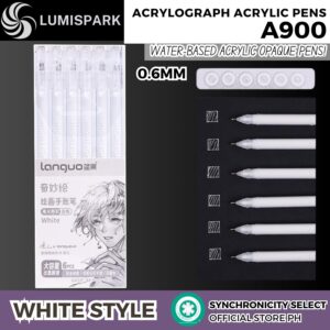 A900 | Arcylic Drawing Pen (0.06MM) Multicolored Acrylograph pen Set | Water-based Opaque Acrylic Drawing Office Writing Gift Pen Black Ink Gel Pen | SSP6N LUMI SPARK Series Affordable Wholesale Stationery from Synchronicity Select Store PH