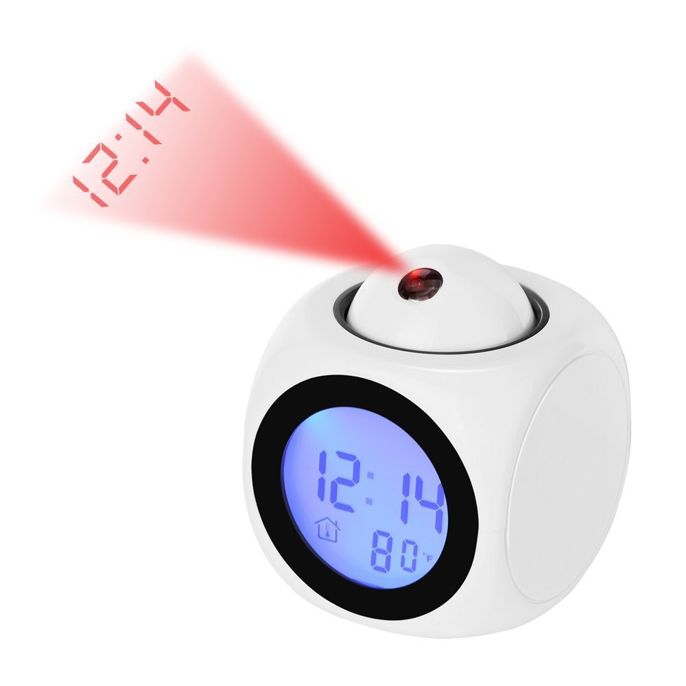My Magical Holoclock: Projection Alarm Clock with Digital LCD Display, Temperature, and LED Wall Clock Projector