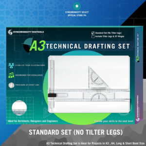 Synchronicity Digitools A3 Drawing Board Profile | LUMISPARK Drafting Board Acrylic Template A3 Technical Drawing Board | with Multiple Rulers and Stand for Architecture Engineering | Professional with Parallel Motion Adjustable | New Release