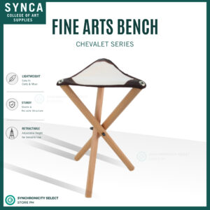 Adjustable Pine Wood Artist Easel & Portable Beechwood Stool Bundle - Michel Set for Painting, Sketching & Plein Air | Professional Studio Art Supplies with 42" Canvas Support, Lightweight & Foldable | SYNCA College of Art Supplies