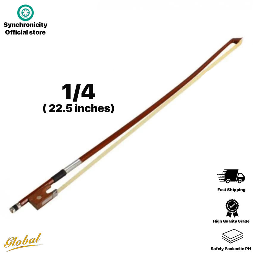 Violin Bow Mozart 4/4 3/4 1/2 1/4 Natural Varnish Fiddle for Kids Beginners Students Brazilwood Bow Replacement String