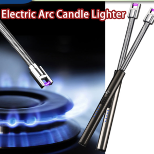 Plasma Candle Lighter, Electric Rechargeable Arc Lighter with LED Battery Display | Matte Heavy Duty | Smart Child Lock | Long Flexible Neck USB Lighter for Light Candles Gas Stoves Camping Barbecue