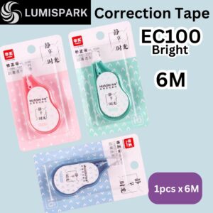 EC100 Correction Tape | 6M 12M 30M | Pen Eraser Tape White out Tape for Notebook Notetaking School Projects Writing Arts and Crafts