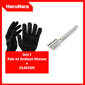 HARUNARA CLW200 Fish Scaler Remover, Stainless Steel Fish Descaler Gutter Tool Cleaner, Ergonomic Handle Scale Scraper Peeler, Easily Brush Scales Cleaning for Chef and Home Cooks