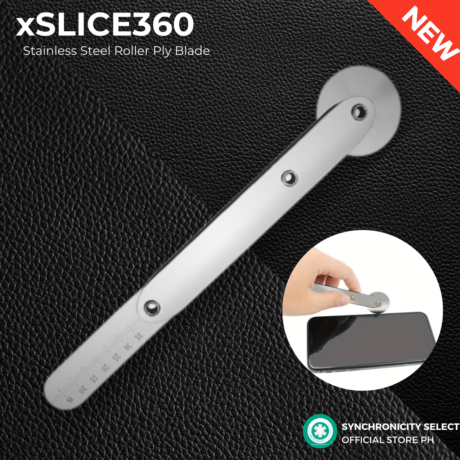 xSLICE360 Stainless Steel Mobile Phone Repair Kit - 2pcs Roller Pry Blade Set with Curved Blade for Screen and Cable Removal, Durable Metal Roller Spudger for LCD Screen Opening on Phones, Tablets, and PCs