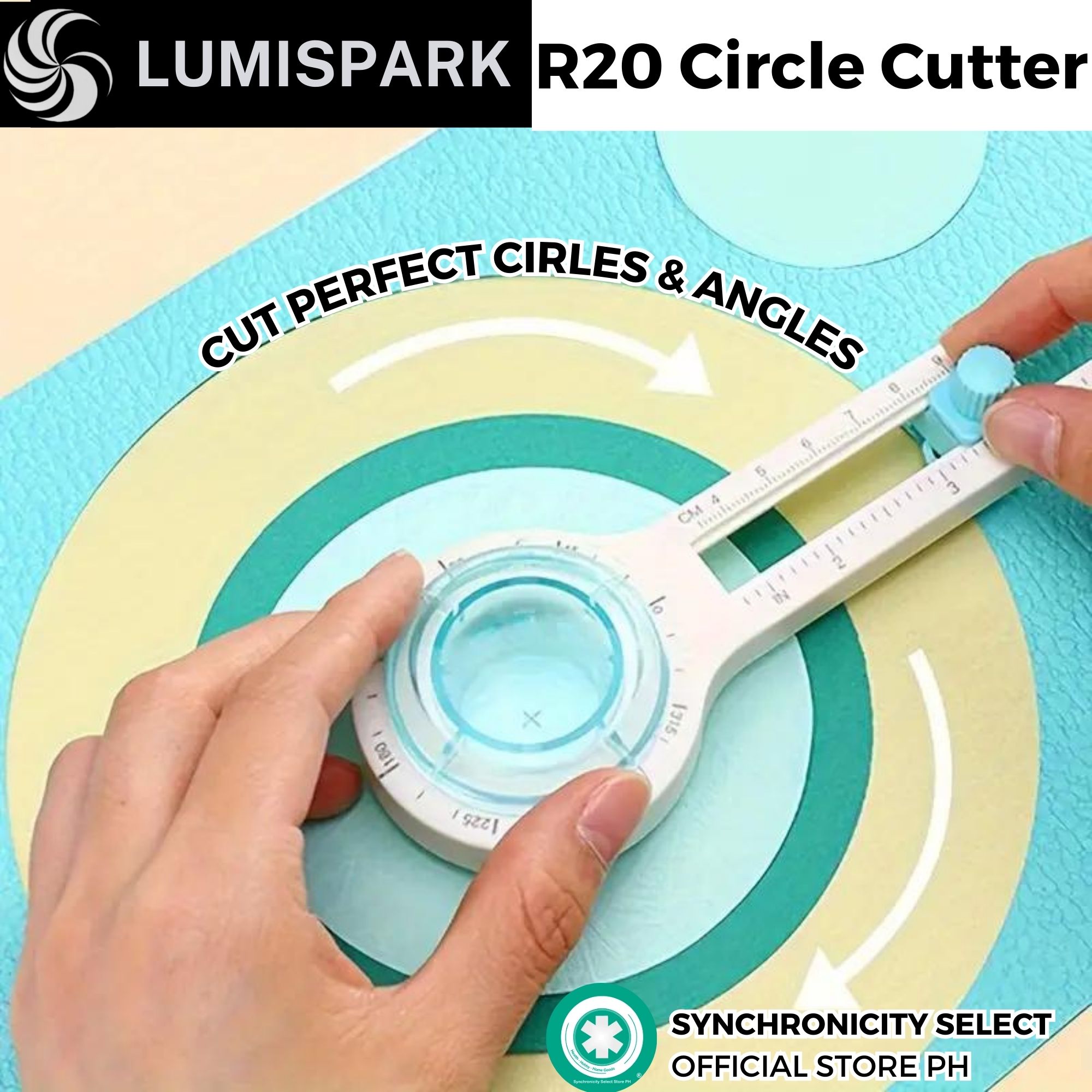 R20 Circle Cutter Adjustable Round Shaped Angle Cutter 16cm Diameter for Arts and crafts DIY and School Projects
