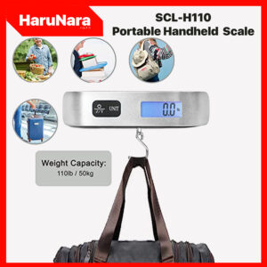 HARUNARA SCL110 Digital Luggage Scale, Portable Handheld Baggage Scale for Travel, Suitcase Scale with hook,110 Pounds, Battery Included