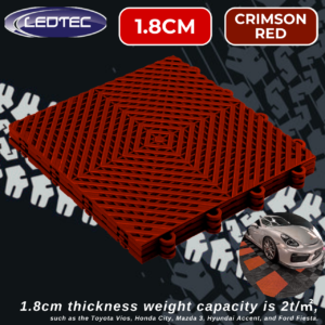 LEDTEC Grid Tiles Matting: 40x40cm Floor Mat System for Garages & Beyond - Durable Polypropylene Grille Design with Drain Grid Feature for Anti-Slip Protection | 40x40cm