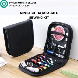 MiniFuu Portable Sewing Kit 14 Colored thread and Accessories with Needle box for stitching Seaming Clothes Repair for Home crafts and School