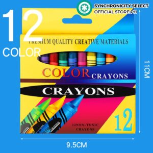 CRAY100 Crayon Set 6pcs 12 pcs Wax Crayons Vibrant multicolored Crayons for School Project Arts and Crafts Drawing