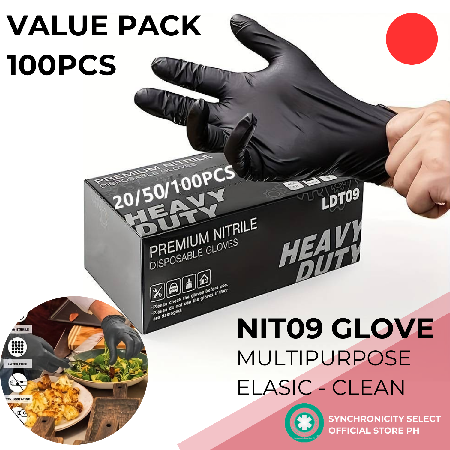 Disposable Nitrile Gloves, Pure