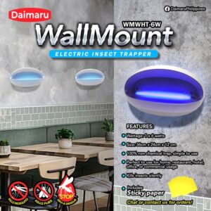Mosquito Trap Sticky DAIMARU Silent Wall Mount Insect Killer 6W Sconce Restaurant Hotel Commercial with FREE STICKY PADS