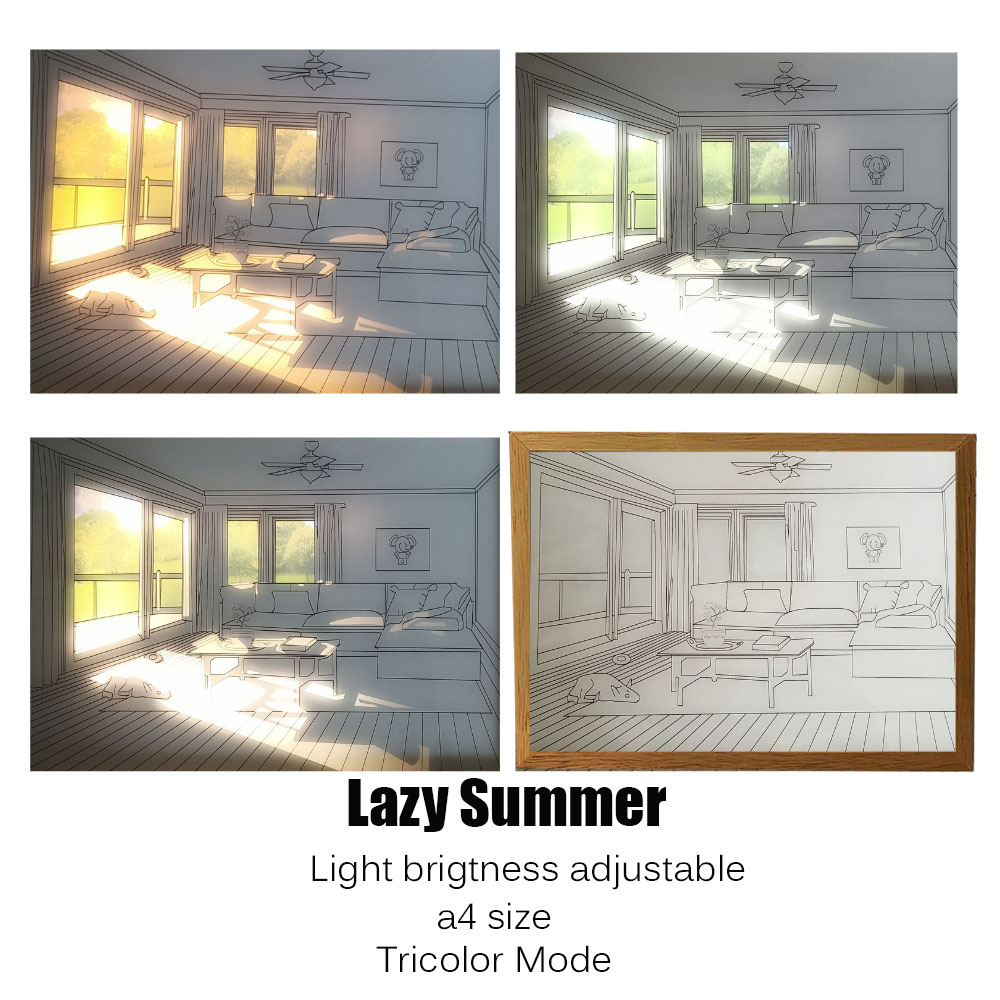 SYN LED Lamp Painting Table Lamp 3 Modes lightness adjustable Wallmount Frame Light art Decor Lamp for Interior design home decor dorm night light