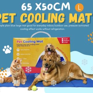 PETTEC Pet Cooling Mat for All Breeds | Large or Small | Dogs, Cats, or any Pet | Dog Cat Bed Mat | Perfect Indoors, Outdoors or in The Car | High Tech Heavy Duty Fiber