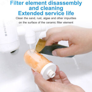 JN15PRO Ceramic Tap Water Filter Purifier with 3 Filters - Universal Mini Water Filters for Household, Super Filter