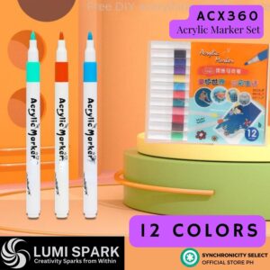 ACX360 Colors Acrylic Paint Pens Markers, Premium Acrylic Paint Pens for Wood, Canvas, Stone, Rock Painting, Glass, Ceramic Surfaces, DIY Crafts Making Art Supplies | Non-toxic Washable | Set of 12 24 36