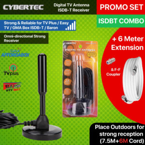 CYBERTEC HD TV Plus Replacement Antenna | Digital ISDB-T Receiver with 7.5M Heavy Duty Magnetic Base | Compatible with GMA Affordabox, ABS-CBN TV Plus | Alternative to Baron Strong | ISDBT Antenna TV