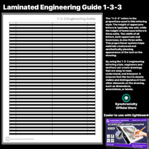 Laminated Engineering Guide 1-3-3 or 2-4-4 Synchronicity Select Lumi Spark Series Engineer Lettering