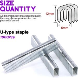 1000-Pack Mixed Staple Set for Upholstery, Flooring, Carpentry, and Furniture - U- & T-Style Staples