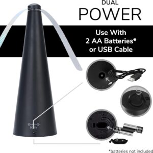 Daimaru Fly Fan Repeller (2 Way Power Battery or USB) Outdoor Fly Repellent Fan, Outside or Inside Table use, Restaurant, Barbeque, Events, Deter Flies, Wasps, Bees, Other Moscas and Bugs Away, Battery Operated, Tabletop, Hanging Hook.