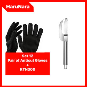 HARUNARA KTN300 3-in-1 Stainless Steel Fish Scaler Remover, Fish Scale Knife Cut Scrape Fish Peeler Open Belly and Dig Out Fish Cleaner Tool Kitchen Accessory