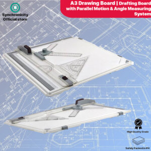 A3 Drawing Board by Synchronicity | Technical Drawing Surface with Built-in Rulers | Utility Tool Acrylic Template A3 Technical Drawing Board | with Multiple Rulers or Architecture Engineering | Professional with Parallel Motion Adjustable | New Release