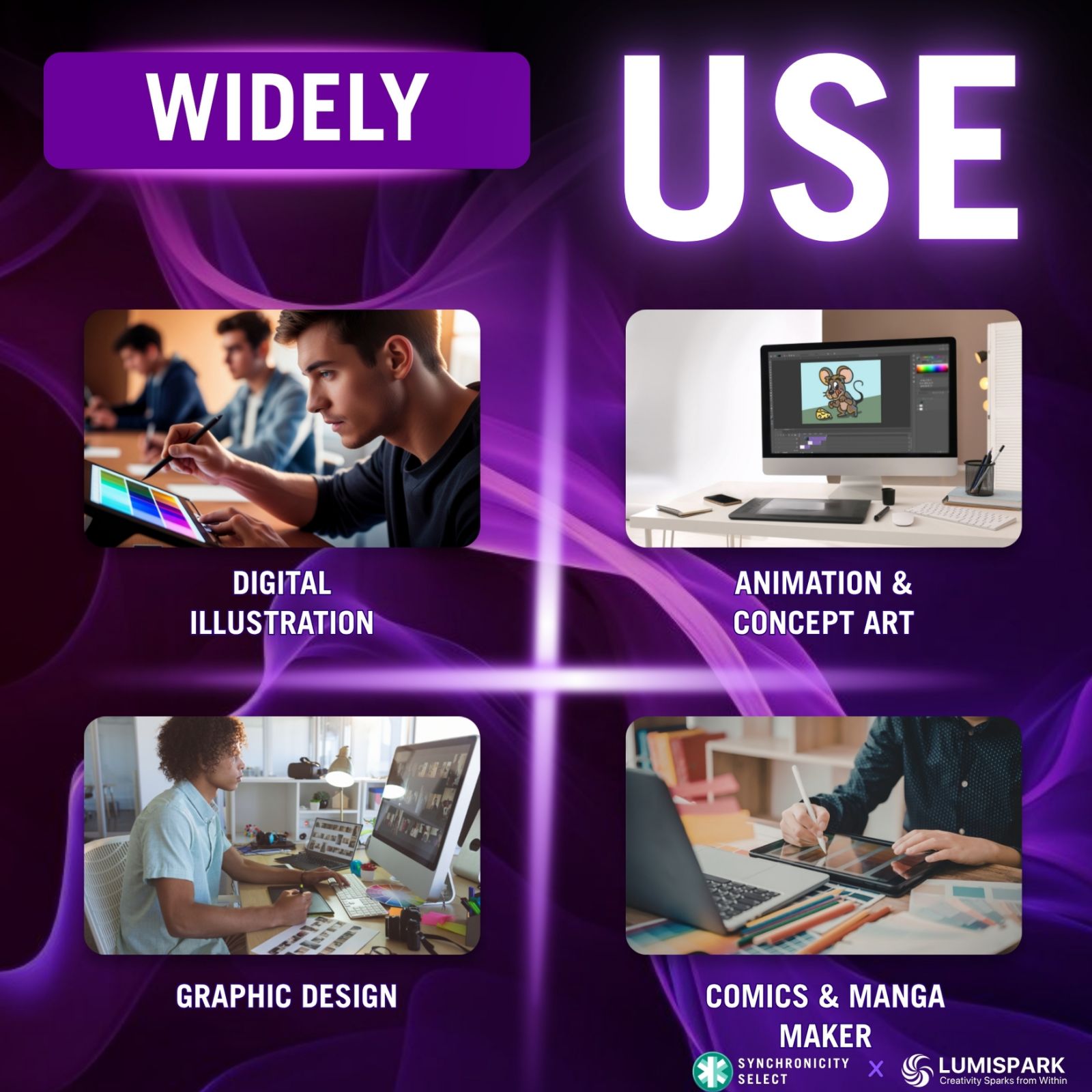 VX10 Go widely used for digital illustration, animation, graphic design and comics