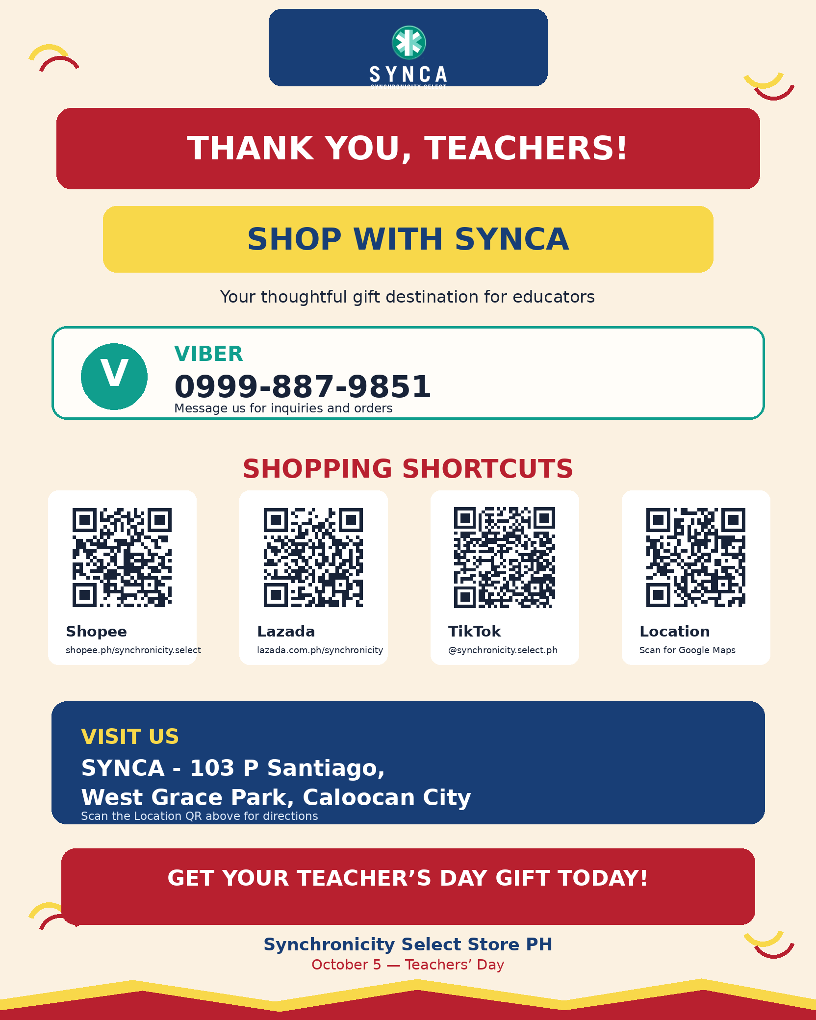 SYNCA shopping shortcuts and store location
